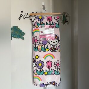 NEW Hello Kitty Pretty Spring Basket Easter Throw Blanket 50”x70” Flowers Chicks